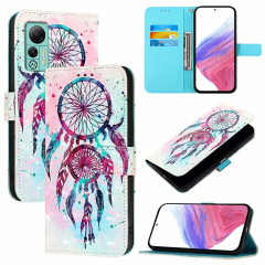 Pour Ulefone Note 14 Étui de téléphone en cuir à rabat horizontal avec peinture 3D (carillons éoliens en forme de goutte de couleur)