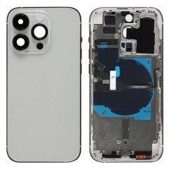Pour iPhone 14 Pro Couvercle arrière de la batterie avec câble flexible d'alimentation + volume + module de chargement sans fil, Version : Version CE UE (argent)