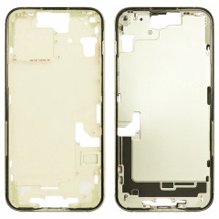 Pour iPhone 15 Cadre central Plaque de cadre avec touches latérales + plateau de carte, Version : Version américaine (jaune)