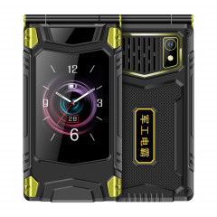 Téléphone robuste à rabat double écran M7+ 4G, 2,8 pouces à l'intérieur, 2,4 pouces à l'extérieur, batterie 6800 mAh, 24 touches, lampe de poche, réseau : 4G, double SIM, SOS, prise :  (noir)