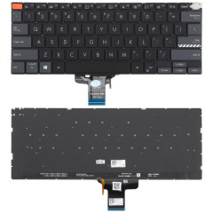 Clavier rétroéclairé pour ordinateur portable Asus Vivobook Pro 14X M7400 M4700 M4700QC M4700PC M7600 M3400 M3401 M3401Q X7400 X3400 X3400P K3400P (noir)