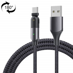 ZFXCT-WY0G 3A USB vers USB-C / Type-C Câble de charge coude rotatif à 180 degrés, longueur: 1,2 m (gris)