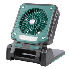 Ventilateur portable F3 à énergie solaire avec chargeur USB et lampe de camping (vert)