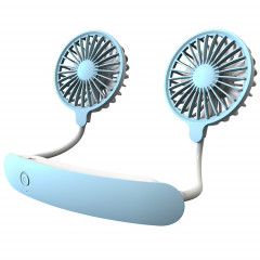F6 Mini ventilateur de cou suspendu pour l'extérieur, chargement USB, petit ventilateur paresseux (bleu)