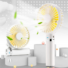 Ventilateur électrique portable pliable S2, avec contrôle à 3 vitesses et veilleuse (blanc)