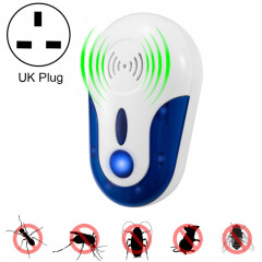 4W électronique ultrasonique anti-moustique rat Mouse cafard insecte antiparasitaire répulsif, prise UK, AC 90-250V (blanc + bleu)