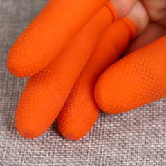 Gants de protection en latex antistatiques antistatiques durables de 100 PCS, Taille: L, 2.8 * 6.5cm (Orange)
