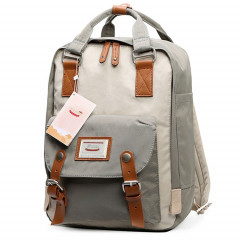 Mode sac à dos de voyage décontracté pour ordinateur portable sac étudiant avec poignée, taille: 38 * 28 * 15cm (ivoire + gris clair)