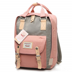 Sac à dos de voyage pour ordinateur portable de mode pour ordinateur portable avec poignée, taille: 38 * 28 * 15cm (rose + gris)