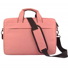Respirable résistant à l'usure mince et léger mode épaule sac à main portable Zipper avec bandoulière, pour 14,0 pouces et ci-dessous Macbook, Samsung, Lenovo, Sony, Dell Alienware, CHUWI, ASUS, HP (rose)