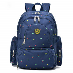 Mode Voyage Multifonctionnel Mère Sac À Bandoulière Maternité Momie Nappy Sac À Dos, Taille: 18 * 30 * 43 cm (Fleur Bleu Foncé)