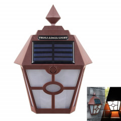 Applique murale LED rétro hexagonale solaire rétro-éclairée Contrôle de la lumière du paysage (marron)