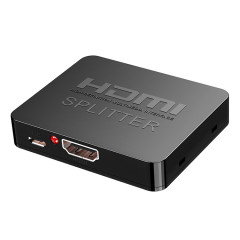 1x2 Mini répartiteur d'amplificateur HDMI, prise en charge 3D et 4K x 2K (noir)
