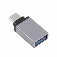 Adaptateur de transmission de données HAWEEL USB-C / Type-C mâle vers USB 3.0 femelle OTG (gris)