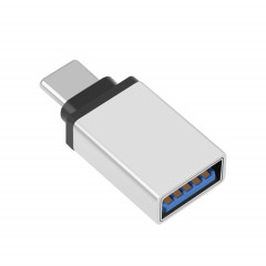 Adaptateur de transmission de données HAWEEL USB-C / Type-C mâle vers USB 3.0 femelle OTG (argent)