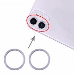 Anneau de protection en métal pour objectif en verre de caméra arrière 2 PCS pour iPhone 11 (violet)