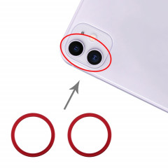 Anneau de protection en métal pour objectif en verre de caméra arrière 2 PCS pour iPhone 11 (rouge)