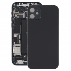 Cache arrière en verre avec imitation d'apparence d'iP12 pour iPhone XR (noir)