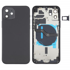 Couverture arrière de la batterie (avec touches latérales et plateau de carte et puissance + Volume Flex Câble et module de chargement sans fil) pour iPhone 12