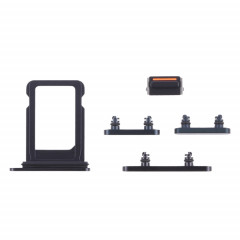 Plateau de carte SIM + clés latérales pour iPhone 13 mini (minuit) (Noir)