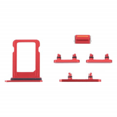 Plateau de carte SIM + clés latérales pour iPhone 13 mini (rouge)