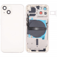 Coque arrière de batterie pour iPhone 13 avec touches latérales et plateau de carte et câble flexible d'alimentation + volume et module de charge sans fil