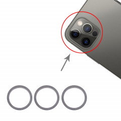 Anneau de protection en métal pour objectif en verre de caméra arrière 3 pièces pour iPhone 12 Pro Max (graphite)