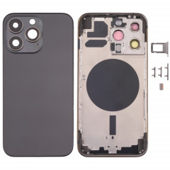 Housse de boîtier arrière avec plateau de carte SIM et lentille de caméra pour iPhone 13 Pro (Noir)