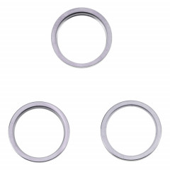 Pour iPhone 14 Pro 3 pièces caméra arrière lentille en verre métal extérieur protecteur anneau de cerceau (gris)