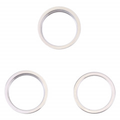 Pour iPhone 14 Pro 3 pièces caméra arrière lentille en verre métal extérieur protecteur anneau de cerceau (argent)