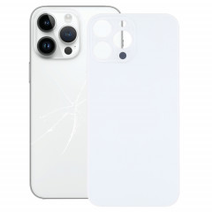 Couvercle de batterie arrière en verre pour grand trou de caméra de remplacement facile pour iPhone 14 Pro Max (blanc)
