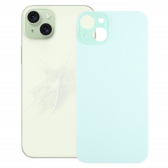 Pour iPhone 15 Plus, remplacement facile, grand trou de caméra, couvercle de batterie arrière en verre (vert)