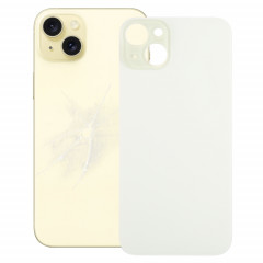 Pour iPhone 15 Plus, remplacement facile, grand trou de caméra, couvercle de batterie arrière en verre (jaune)