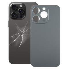 Pour iPhone 15 Pro Remplacement facile Grand trou de caméra Couvercle de batterie arrière en verre (noir)