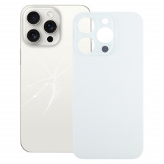 Pour iPhone 15 Pro Remplacement facile Grand trou de caméra Couvercle de batterie arrière en verre (blanc)