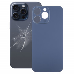 Pour iPhone 15 Pro Max Remplacement facile Grand trou de caméra Couvercle de batterie arrière en verre (bleu)