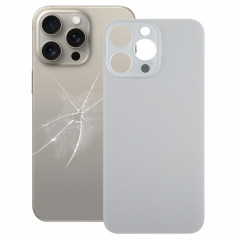 Pour iPhone 15 Pro Max Remplacement facile Grand trou de caméra Couvercle de batterie arrière en verre (Titane)