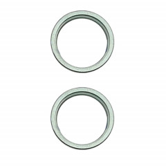 Pour iPhone 15/15 Plus 2 pièces/ensemble lentille en verre de caméra arrière anneau de protection extérieur en métal (vert)