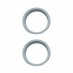 Pour iPhone 15/15 Plus 2 pièces/ensemble lentille en verre de caméra arrière anneau de protection extérieur en métal (bleu)