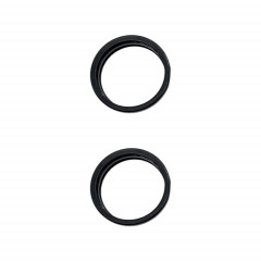 Pour iPhone 15 Pro / 15 Pro Max 3 pièces/ensemble lentille en verre de caméra arrière anneau de protection extérieur en métal (noir)
