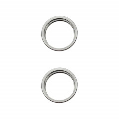 Pour iPhone 15 Pro / 15 Pro Max 3 pièces/ensemble lentille en verre de caméra arrière anneau de protection extérieur en métal (blanc)