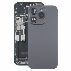Pour iPhone 15 Pro Couvercle arrière de la batterie avec couvercle d'objectif d'appareil photo + aimant MagSafe (noir)