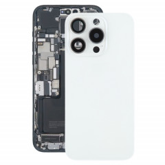 Pour iPhone 15 Pro Couvercle arrière de la batterie avec couvercle d'objectif d'appareil photo + aimant MagSafe (blanc)
