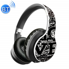 Casque d'écoute sans fil Bluetooth V5.0 B1 Graffiti Pattern (noir blanc)