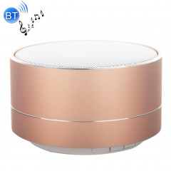 A10 Mini haut-parleur stéréo portable Bluetooth, avec micro et LED intégrés, prise en charge des appels mains libres et carte TF, Bluetooth Distance: 10 m (or)