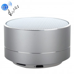 A10 Mini haut-parleur stéréo portable Bluetooth, avec micro et LED intégrés, prise en charge des appels mains libres et carte TF, Bluetooth Distance: 10 m (argent)