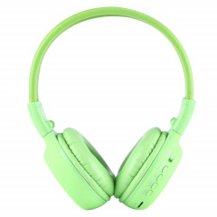 BS-N65 Headband Casque d'écoute sans fil HiFi stéréo pliant avec écran LCD et fente pour carte TF et voyant LED et fonction FM (vert)