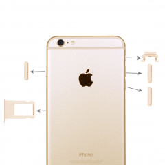 iPartsBuy 4 en 1 pour iPhone 6 Plus (plateau de carte + touche de contrôle du volume + bouton d'alimentation + touche de vibreur interrupteur muet) (or)