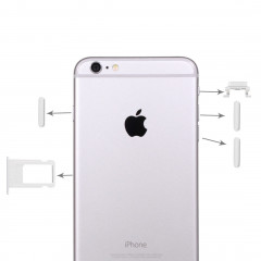 iPartsBuy 4 en 1 pour iPhone 6 Plus (plateau de carte + touche de contrôle du volume + bouton d'alimentation + touche de vibreur interrupteur muet) (argent)