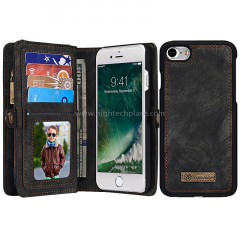 CaseMe pour iPhone 8 et 7 Porte-documents multifonctions en cuir avec étui de protection magnétique détachable pour PC et porte-cartes et 10 emplacements pour cartes et 3 fentes pour billets et 1 porte-cartes à